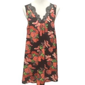 UMGEE Floral Print Lace Trimmed Slip Dress NWT Misses size M